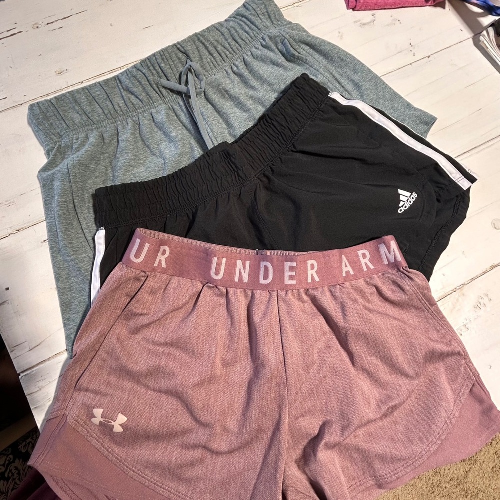 Adidas Under Armour Athletic‎ Works Womens Shorts Bundle XS 3 Pairs Multi Color